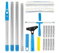 Kit de nettoyage de vitres étendu, raclette à vitres, plumeau for sol, serpillière, essuie-glace ménager, brosse de nettoyage, outils