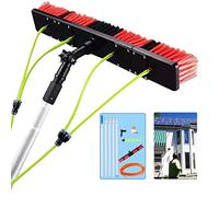 Kit de nettoyage de vitres - Perche extensible de 6 m avec tête de brosse de 50 cm, nettoyeur à long manche alimenté par tuyau pour toitures de véranda, équipement de nettoyage de vitres eff