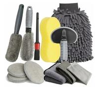 Kit De Nettoyage De Voiture 12 Pices Professionnel Microfibre Brosse De Roue Gants De Lavage Et Ponges Couleurs Multiples Largeight