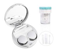 Kit de nettoyage de voyage portable avec rondelle, miroir, pince à épiler et flacon de solution pour une utilisation quotidienne en extérieur., argenté, Art
