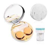 Kit de nettoyage de voyage portable avec rondelle, miroir, pince à épiler et flacon de solution pour une utilisation quotidienne en extérieur., doré, Art