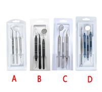 Kit de nettoyage dentaire, grattoir, miroir, détartreur, dissolvant de Plaque, soins en acier inoxydable, outils de soins buccaux pour dentiste à haute température C-3PCS