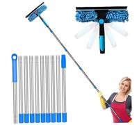 Kit de nettoyage des fenêtres, outil de nettoyant de vitre de fenêtre avec poteau d'extension à 10 coupe