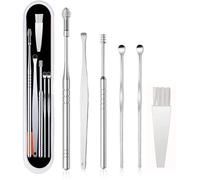 Kit de nettoyage des oreilles en acier inoxydable 6 pièces Silver - INF - Adulte