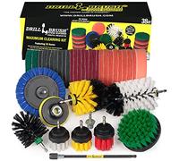 Kit de nettoyage domestique - Kit de nettoyage de voiture - Brosses de fixation pour outils électriques - Ensemble de brosses à récurer variées - Brosse de nettoyage de toilettes - Ensemble de brosses