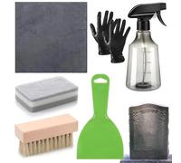 Kit de nettoyage - Entretien en pierre multicolore pour le cimetière Monument Memorial Care, Ensemble d'entretien avec gants en tissu Brosse Brordage de bouteille de pulvérisation, outils de pierre to