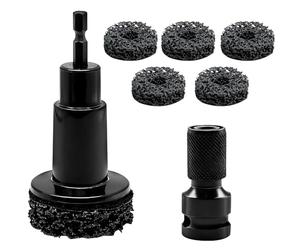 Kit de nettoyage et de réparation de roues comprenant 5 entretoises, un outil de nettoyage de moyeu de roue, un décapant rapide pour goujons et rotors de roue, compatible avec perceuse électrique ou