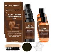 Kit de nettoyage et d'éclaircissement de teck, Kit de soins de bois de teck, Huile de teck pour jardin et meubles d'intérieur, Liquide de nettoyage de plancher en bois (3)
