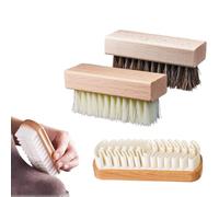 Kit de Nettoyage et Entretien pour Chaussures en Daim et Nubuck, avec Brosse en PP et Brosse en CRIN de Cheval sur Manches en Hêtre