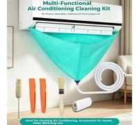 Kit de nettoyage multifonctionnel pour climatiseur, comprend un sac de nettoyage de climatiseur et un tuyau de drainage, sans alimentation électrique requise, réutilisable, sac de nettoyage d'entretie