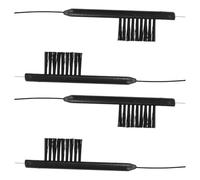 Kit de Nettoyage Noir 4 Pièces pour Appareils Auditifs | Brosse Magnétique, Format Compact à Emporter, Embout en Nylon et Caoutchouc Abs