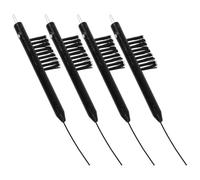 Kit de Nettoyage Noir pour Appareils Auditifs 4 Pièces | Brosse Magnétique, Accessoires en Abs, Nylon et Caoutchouc, Format Compact à Emporter
