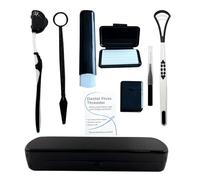 Kit de nettoyage orthodontique portable pour appareils dentaires - Brosse interdentaire - Cire dentaire - Fil dentaire - Kit de nettoyage - Noir