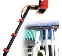 Kit de Nettoyage photovoltaïque Solaire - Perche télescopique réglable de 7,2 m avec tête de Brosse de 30 cm pour Un Nettoyage et Un Entretien efficaces du Toit