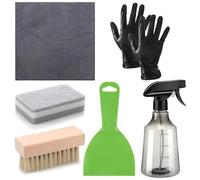 Kit De Nettoyage Pierre Tombale - Kit D'entretien | Pulvérisateur Gants Brosse Éponge Grattoir à Brosse, pour Entretien De La Pierre Soins Et Entretien Des Cimetières Extérieurs Cimetières Et