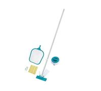 Kit de nettoyage piscine Bestway AquaClear - perche aluminium télescopique et diffuseur ChemGuard avec 50 bandelettes