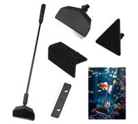 Kit de Nettoyage pour Aquarium 3 In 1, Racloir à Algues pour Aquarium Outil de Nettoyage pour Accessoires D'Aquarium Brosse Triangulaire Réglable à Angle Droit avec Tige Amovible pour Bacs à Poissons