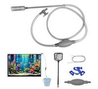 Kit de nettoyage pour aquarium avec pompe à siphon manuel de 2,6 m - Avec valve d'écoulement réglable