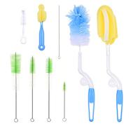 Kit de Nettoyage pour biberon - Lot de 9 brosses de Nettoyage pour Nettoyer Les biberons de Lait/d'eau, tétons, Bouchons, pailles, Tubes, etc. - Facilite la stérilisation de Votre biberon - Qualité