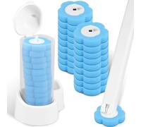 Kit de nettoyage pour brosse de toilette, 18 pièces de brosse de toilette jetable, manche long, tête de remplissage avec produit nettoyant, têtes de rechange en éponge, brosse de nettoyage pour WC (18