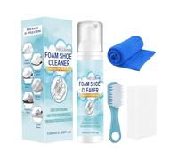 Kit De Nettoyage Pour Chaussures, Mousse Nettoyante Blanche En Spray, Nettoyage Rapide, Séchage Rapide, Sans Abîmer Les Chaussures, Avec Éponge, Brosse Et Serviette, Pour Cuir, Tricot, Toile Et PU