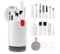 Kit de nettoyage pour clavier 20 en 1 - Kit de nettoyage multifonction pour Airpods, téléphones portables, ordinateurs portables, écouteurs, PC et appareil photo - Avec air de poussière et