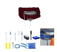 Kit de nettoyage pour climatiseur 16 pièces - Couverture moyenne rouge - Outils d'entretien essentiels pour un entretien efficace de la climatisation - Parfait pour un usage domestique et