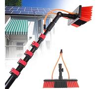 Kit de nettoyage pour fenêtres - 10 m - Tête de brosse de 35 cm - Système de nettoyage de panneau solaire - Outil de lavage efficace pour surfaces extérieures