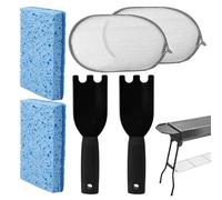 Kit de Nettoyage pour Grill,Accessoires de Nettoyage Barbecue avec Éponges | Raclette de pour Barbecue - pour Jardin Terrasse Camping Fête Cuisine Extérieure