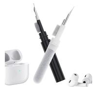 Kit de nettoyage pour Jabra Elite 75t/Elite 65t/Active 75t/Elite 7 Pro, brosse douce, flocage et éponge pour casque Bluetooth Jabra Elite 3/4/5/7/8/10 - Étui de chargement (blanc + noir)