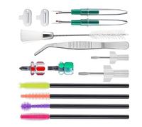 Kit de nettoyage pour machine à coudre comprenant une pince à épiler à double extrémité, une brosse à aiguille, un tournevis, un tournevis court,