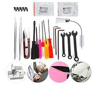Kit de nettoyage pour machine à coudre, kit de service pour surjeteuse, pincettes, mini tournevis, vis, brosse, ciseaux, clés avec boîte de rangement pour outils de réparation