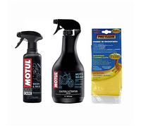 Kit de nettoyage pour moto scooter Motul E1 Wash & Wax + E2 Moto Wash + microfibre Pro-Clean