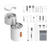 Kit de nettoyage pour ordinateur portable - 2 x 2 x 4 pouces 21 en 1 brosse de nettoyage portable, outil d'aspirateur pour clavier, téléphone, ordinateur, écouteurs, tablette, objectif d'appareil