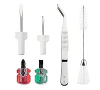 Kit de nettoyage pour outils de couture - Tournevis pour machine à coudre avec 6 outils de nettoyage, pince à épiler, brosse à double tête, dépoussiéreur pour l'entretien des machines à coudre et