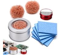 Kit de Nettoyage pour Panne de Fer à Souder 9 Pièces avec Flux de Soudure Électronique, Pâte à Souder, Boules en Laiton et Éponges pour Entretien de Soudure Étain