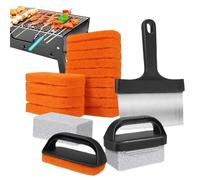 Kit de Nettoyage Pour Plancha Et Grill - Ensemble Multifonction 19 Pièces Avec Grattoir, Pierres De Nettoyage, Tampons Et Poignées, Pour Cuisine, BBQ, Restaurant, Camping, Hôtel, Appartement