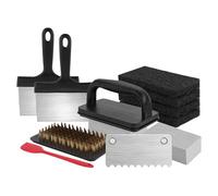 Kit de nettoyage pour plaques de barbecue - Kit de restauration Griddle - Grattoir multifonction portable résistant à la chaleur - Spatule de cuisine pour pique-nique