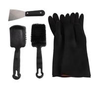 Kit de Nettoyage pour Seau D’eau de Ferme Brosse Noire | PP et Silicone, Poils Rigides, Protection des Mains, pour Bacs et Seaux en Étable ou Exploitation