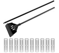 Kit de nettoyage pour verre d'aquarium, grattoir à algues, brosse à angle droit, grattoir à algues en acier inoxydable, kit d'aquarium pour nettoyage, long manche amovible, grattoir d'entretien pour