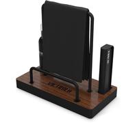 Victrola Kit de Nettoyage pour disques vinyles avec Brosse Antistatique, Chiffon de Nettoyage, Finition en Bois Expresso Noir Intelligent