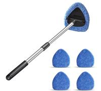 Kit de Nettoyage pour vitre Carivys Brosse de Lavage pour Voiture avec Manche Télescopique de 50 CM, Outil de Nettoyage pour Pare - Brise et Kit d'Essuie - Glace pour Voiture