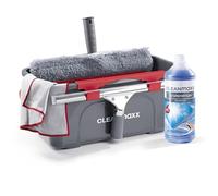 Kit de Nettoyage pour vitres CLEANmaxx | Kit de Nettoyage pour vitres 7 pièces pour Les Surfaces de la Maison et de la Voiture - Comprend Une raclette, Une Brosse pour vitres et Un nettoyant