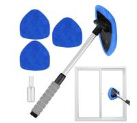 Kit de nettoyage pour vitres de voiture - Poignée rétractable - 6 pièces - Bâton de nettoyage pour vitres - Sans traces - Balai d'essuie-glace - Pour une vision claire