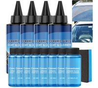 Kit de nettoyage pour vitres et rétroviseurs automobiles : nettoyant, revêtement et scellant pour peinture, dégraissant et hydrofuge. Nettoyant avec brosse pour vitres, phares et rétroviseurs. (4PCS)