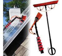 Kit de nettoyage professionnel extensible de 3,6 m à 11 m pour panneau solaire et brosse de toit - Parfait pour le nettoyage à grande portée et l'entretien des gouttières.
