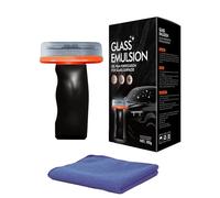 Kit de nettoyage professionnel pour pare-brise avec chiffon de décontamination pour extérieur - Avec 100 ml de nettoyant spécial (noir, 13 x 8 cm)