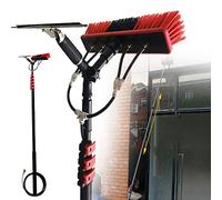 Kit de nettoyage télescopique pour fenêtre - Brosse à eau avec raclette pour panneaux solaires en verre, toits - Nettoyeur d'extérieur extensible parfait pour un nettoyage à grande portée