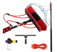 Kit de Nettoyage télescopique pour vitres 3,6-10,8 m, Brosse avec raclette, Distributeur de Savon, hydronettoyeur, Panneaux solaires, Lavage de Toit, camions, Bus, Voitures (Brosse