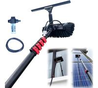 Kit de Nettoyage télescopique pour vitres, nettoyeurs de Panneaux solaires, Brosse de 3,6 à 10,8 m, hydronettoyeur, alimenté par Eau, Distributeur de Savon, avec raclette, Lavage d
